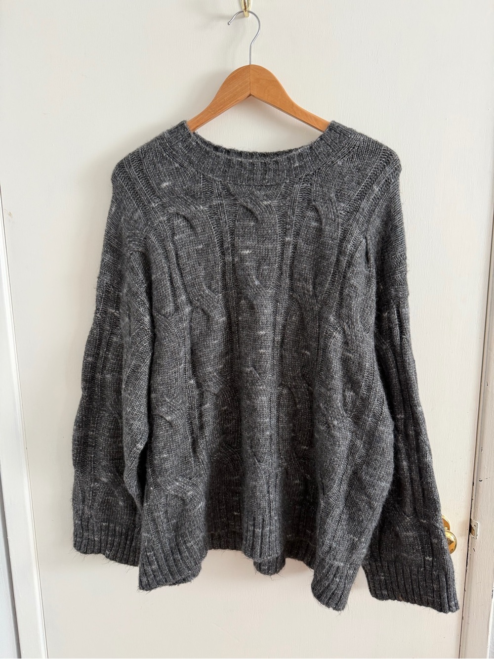American Eagle Charcoal Cable Knit Sweater